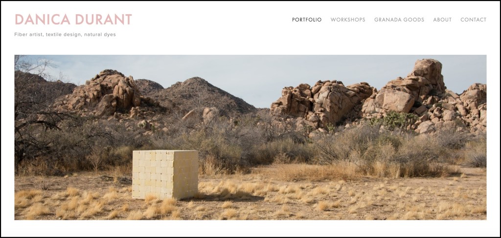 screen capture of Danica Durant's portfolio home page at https://www.danicadurant.com/